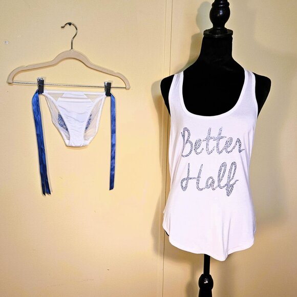 VS 2pc BETTER HALF Tank Top and Panties Set Bridal Wear/ IDO Collection NWT - Picture 2 of 7